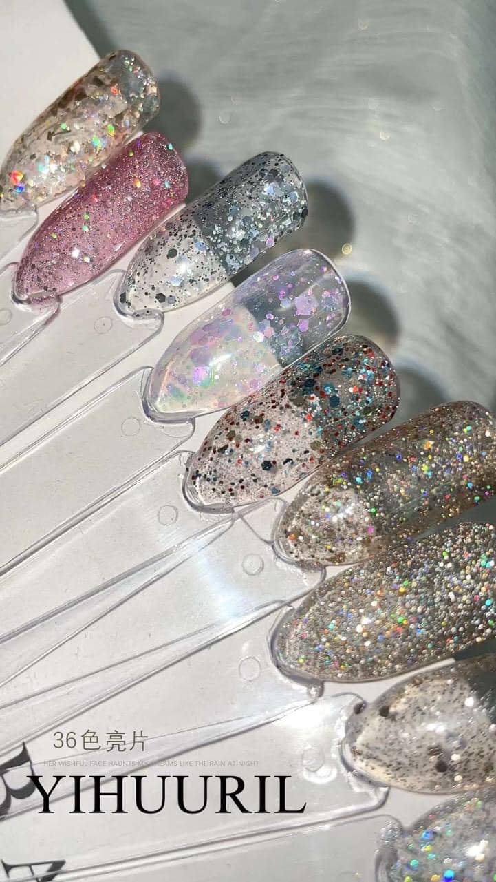 Set gel nhũ tổng hợp Yihuuril 36 màu
