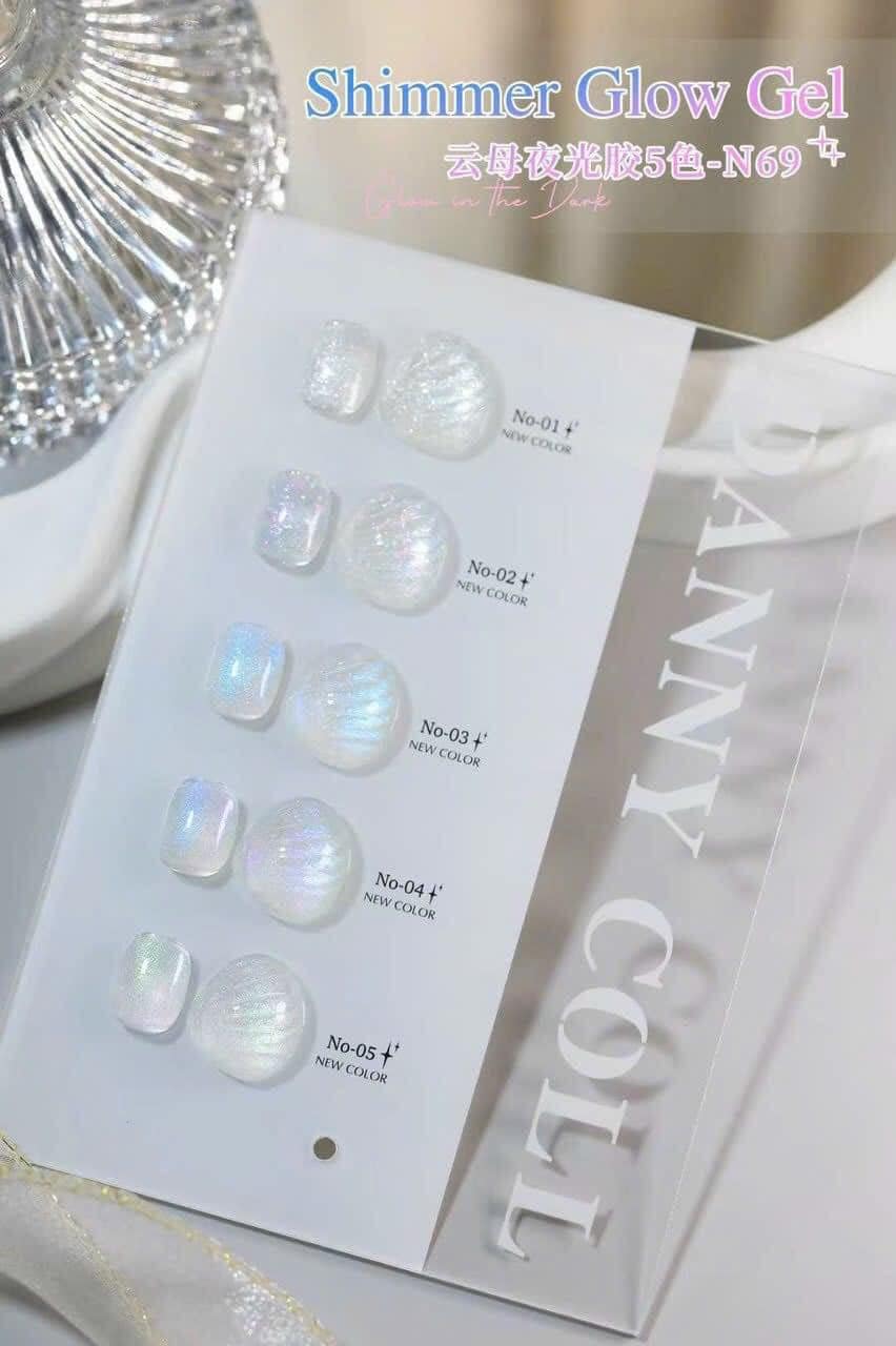 Set gel nhũ ánh trai Dạ Quang Danny Coll 5 màu