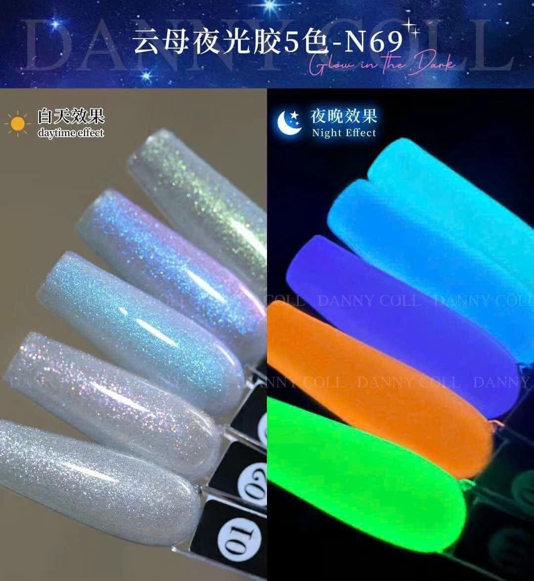 Set gel nhũ ánh trai Dạ Quang Danny Coll 5 màu