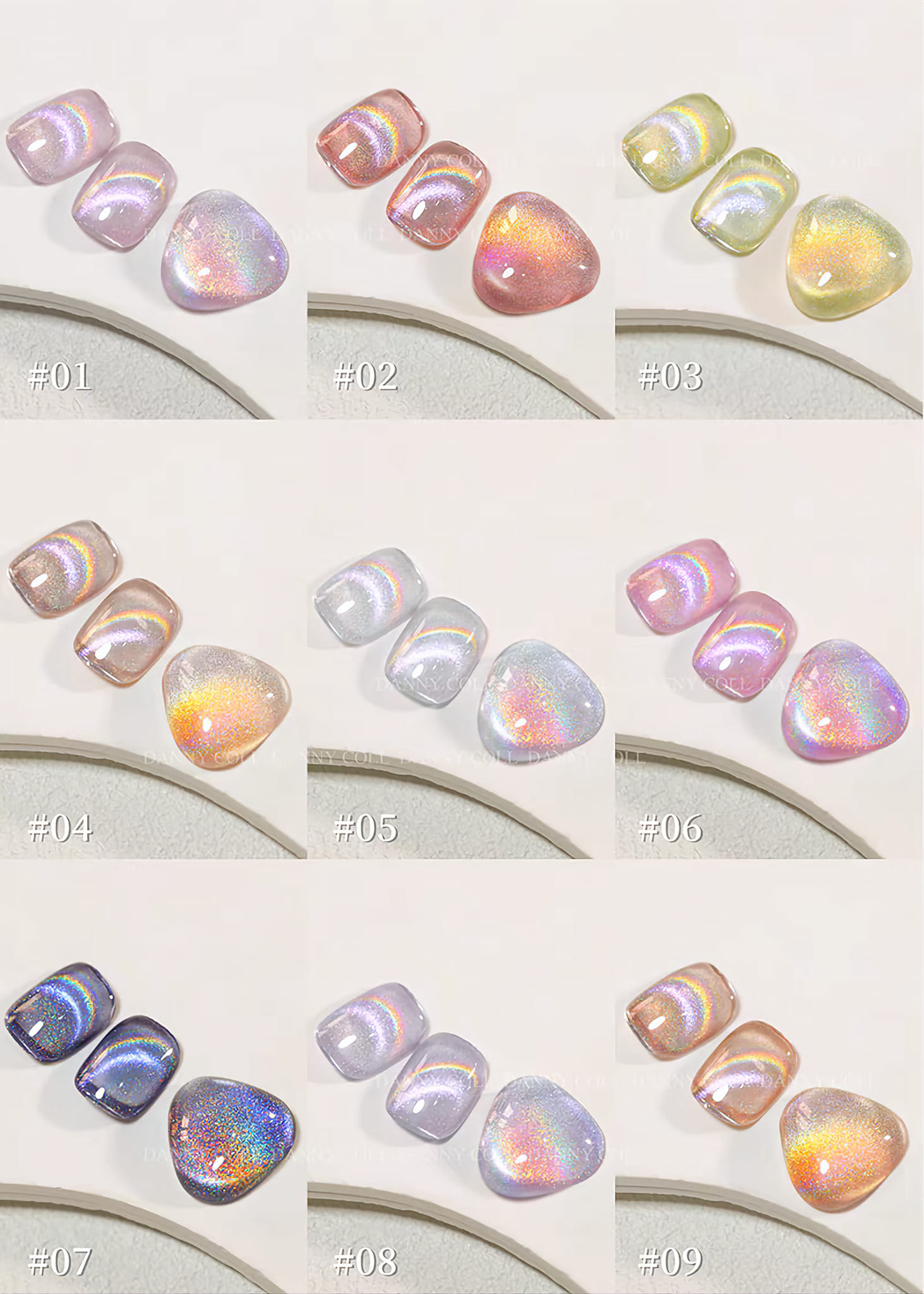 Set mắt mèo cầu vồng Danny Coll  (9 màu)