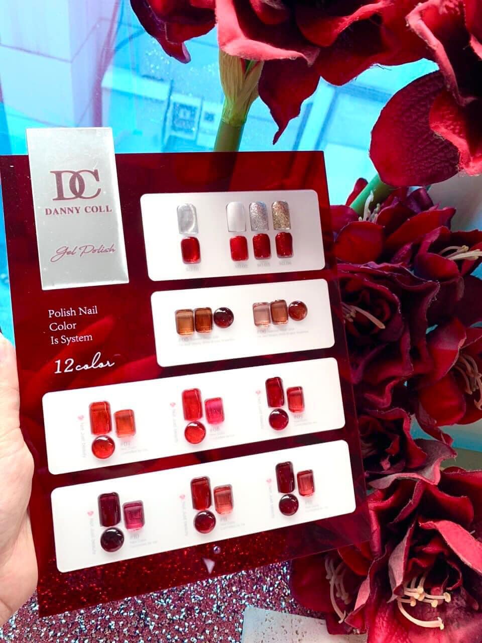 Set Thạch đỏ, nhũ Danny Coll 12 màu N41