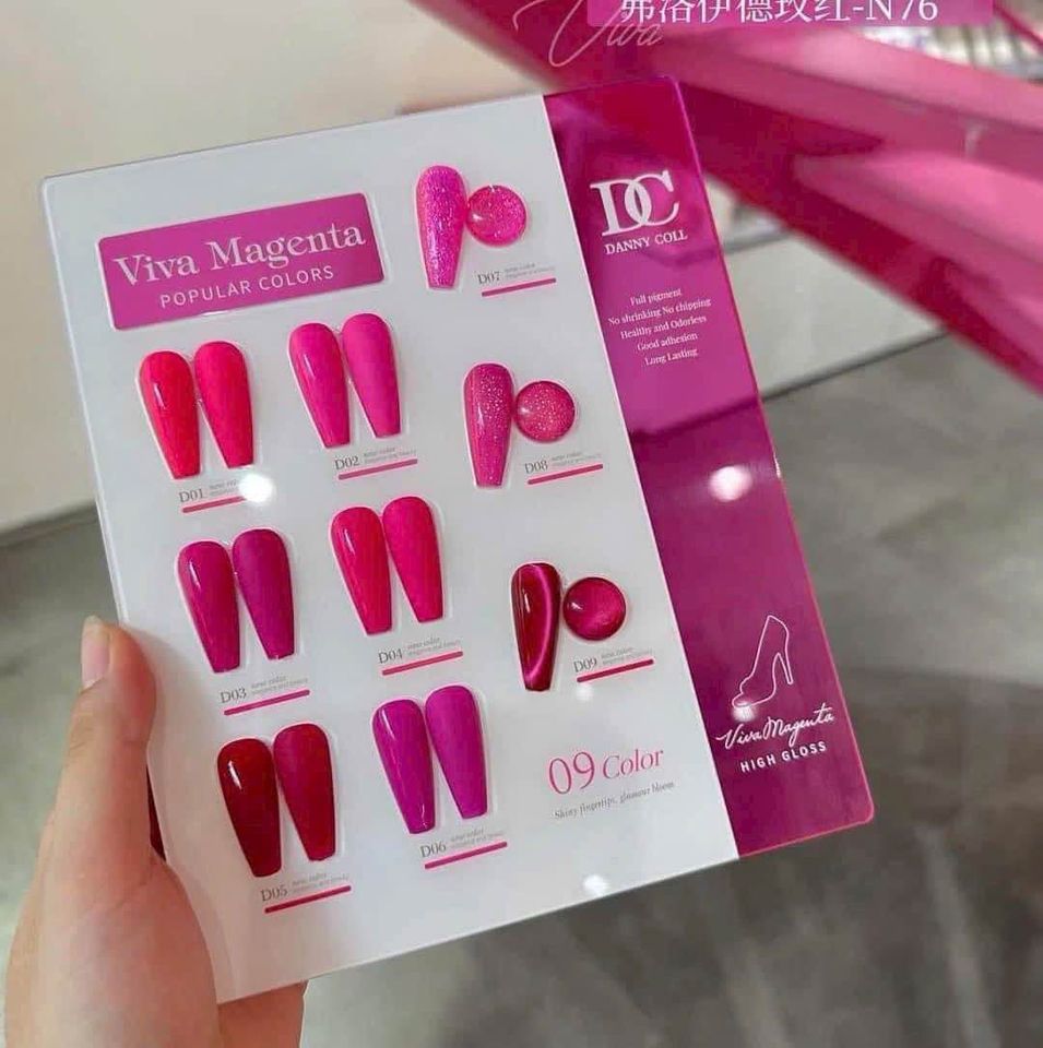 Set sơn  hồng, mắt mèo, nhũ DC 9 màu- N76