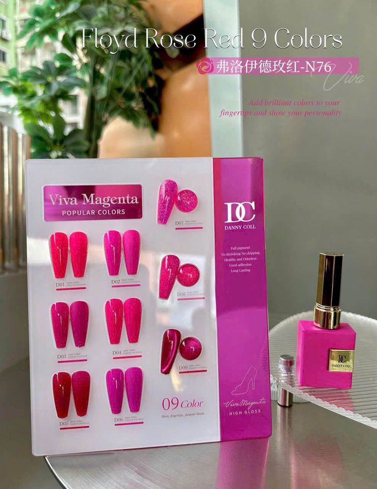 Set sơn  hồng, mắt mèo, nhũ DC 9 màu- N76