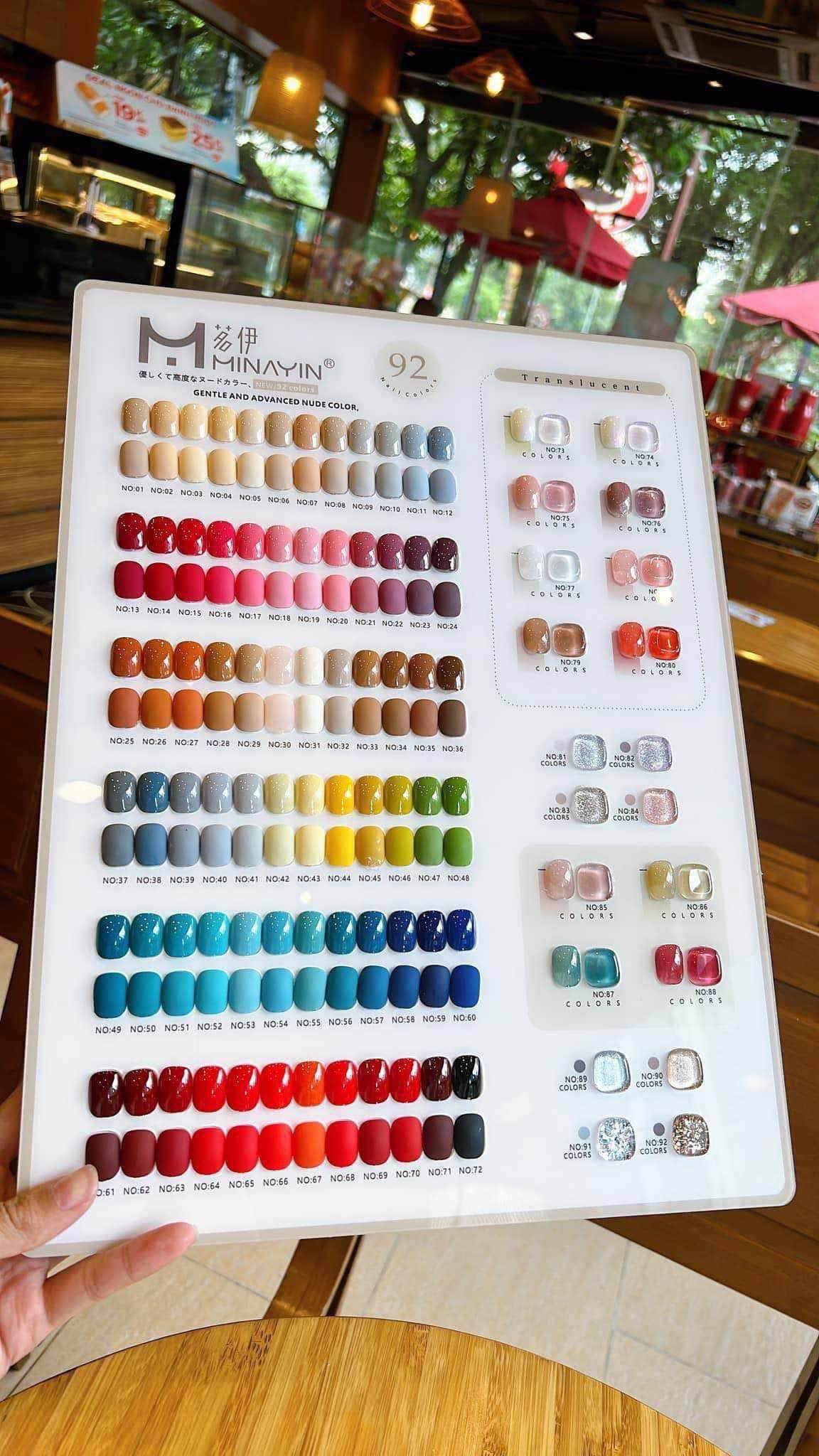 Set sơn Minayin 92 màu + bảng màu, base/ top