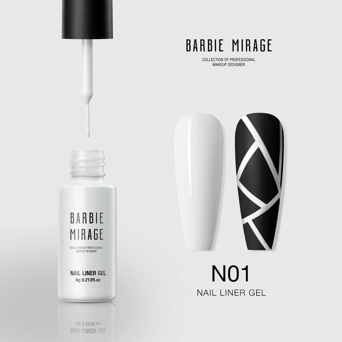 Gel cọ nét cao cấp Barbie Mirage - trắng