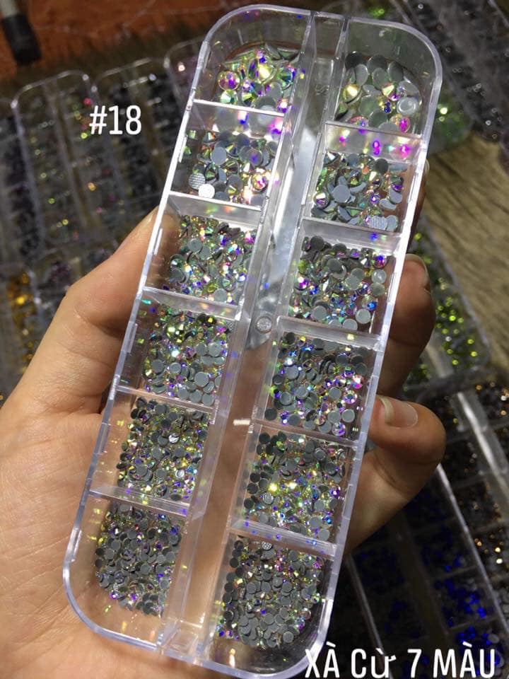 Đá chân keo mix size - ánh 7 màu