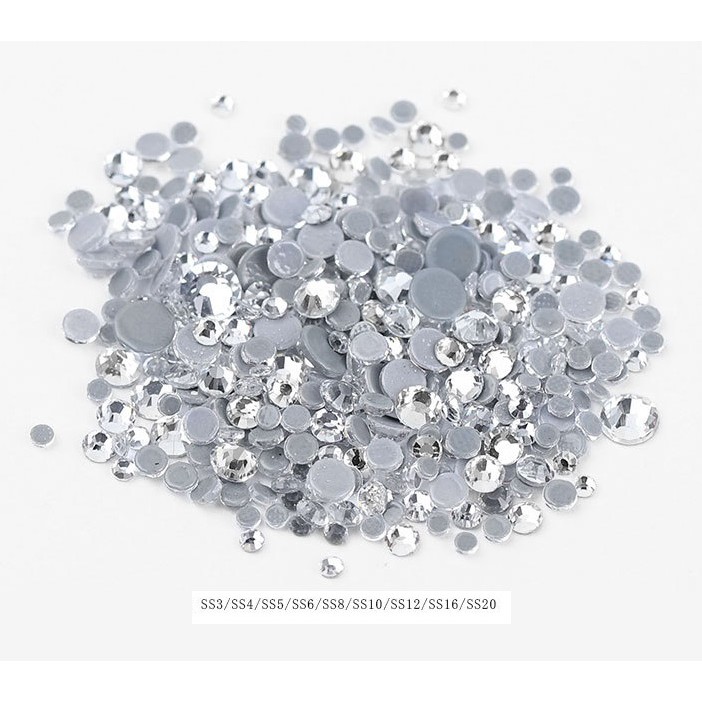 Đá chân keo mix size - trắng