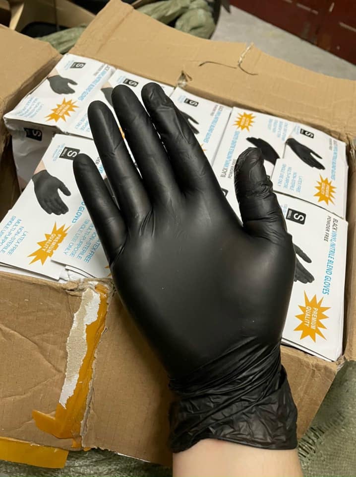 Gang tay cao su đen