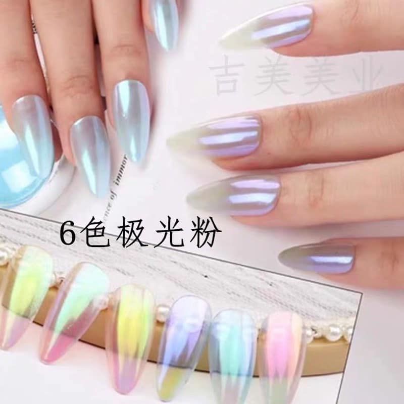Set tráng gương nén 6 màu neon