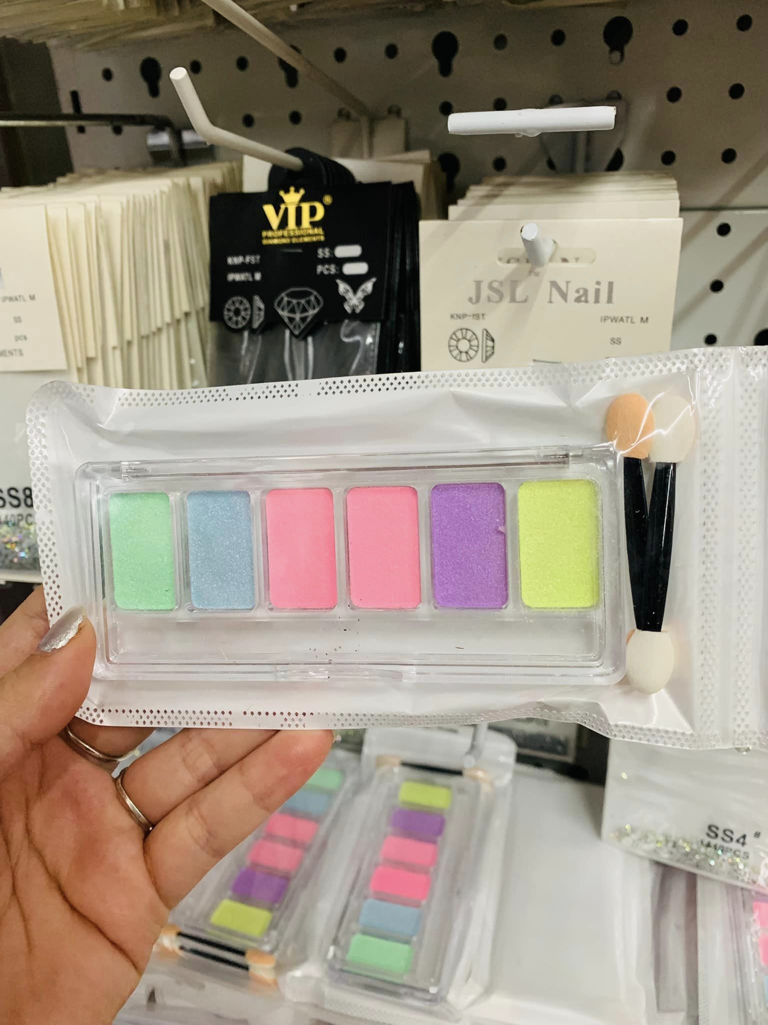 Set tráng gương nén 6 màu neon