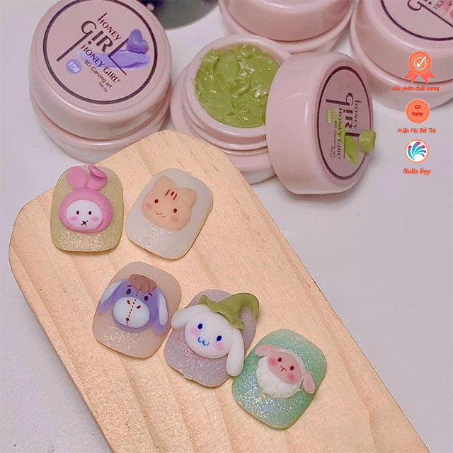 Set gel nặn hoa 9d Honey Girls (12 hũ)