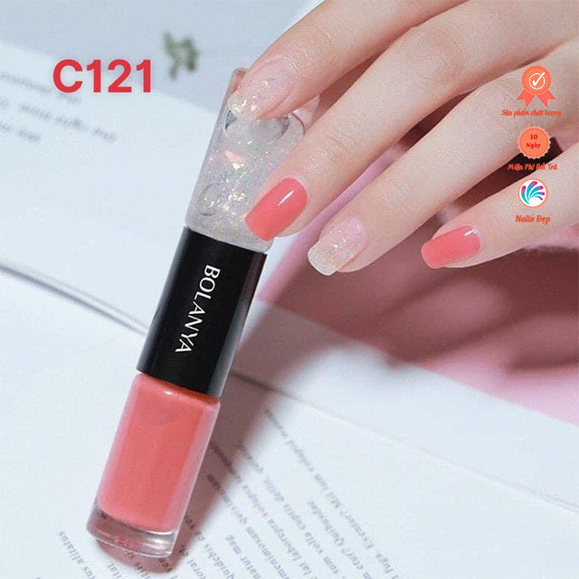 Sơn móng tay 2 đầu sơn màu và sơn nhũ Bolanya chính hãng