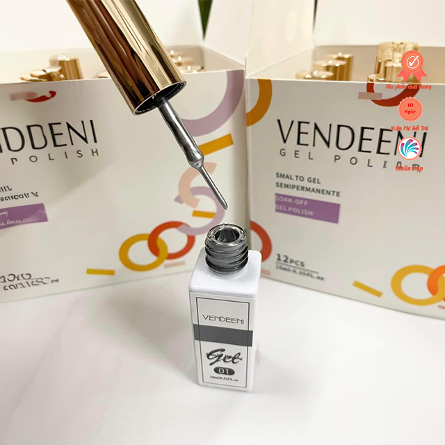 Chai gel cọ nét Metal-bạc Vendeeni