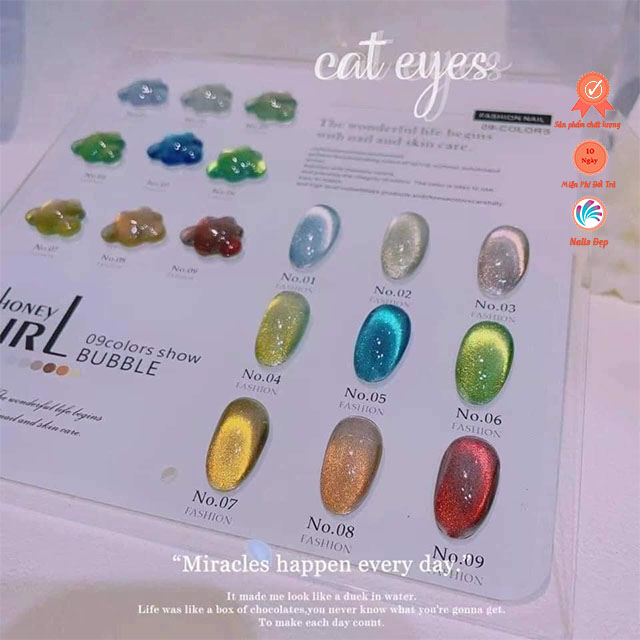 Sơn gel HoneyGirl set mắt mèo