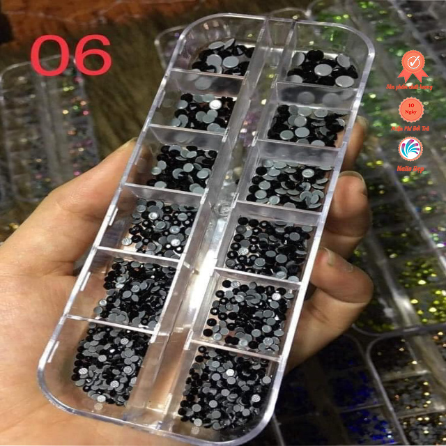 Đá chân keo mix size - đen chì