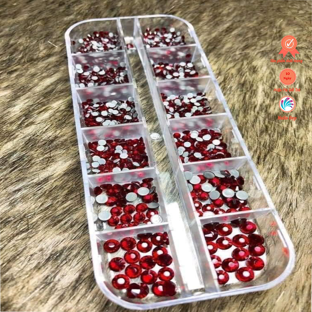 Đá chân keo mix size - đỏ lửa