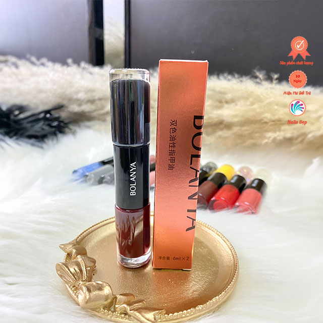 Sơn móng tay 2 đầu sơn màu và sơn nhũ Bolanya chính hãng