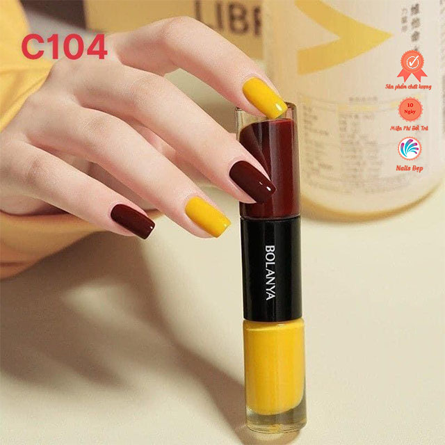 Sơn móng tay 2 đầu sơn màu và sơn nhũ Bolanya chính hãng