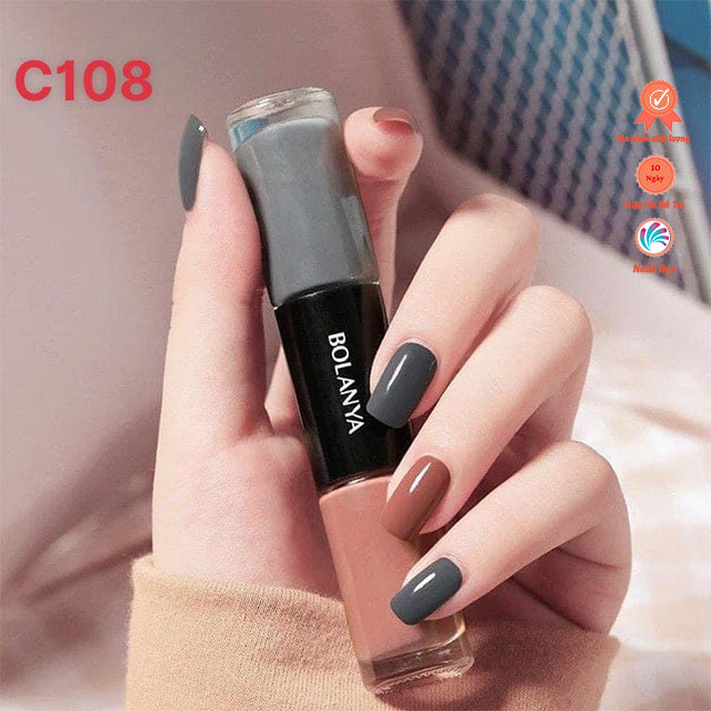 Sơn móng tay 2 đầu sơn màu và sơn nhũ Bolanya chính hãng