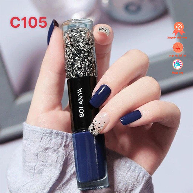 Sơn móng tay 2 đầu sơn màu và sơn nhũ Bolanya chính hãng