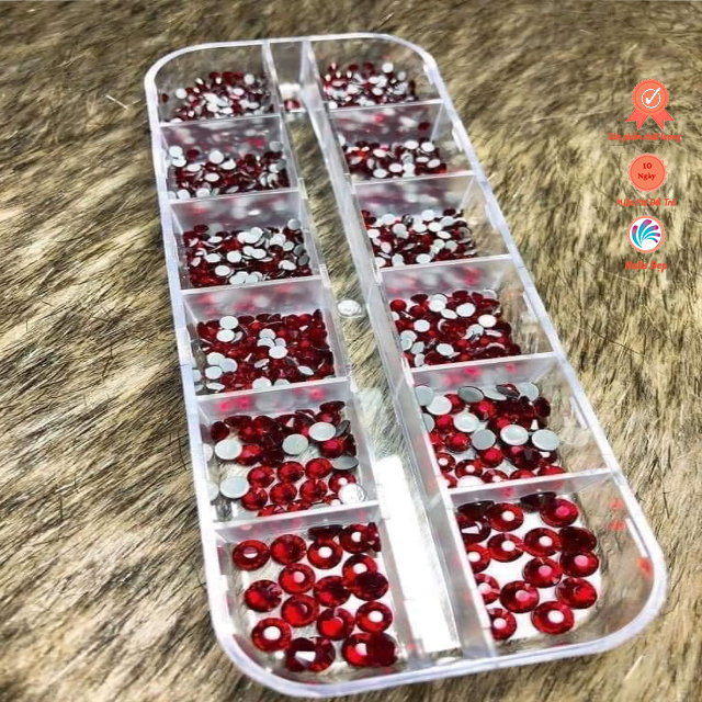 Đá chân keo mix size - đỏ