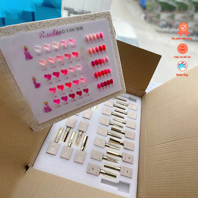 Set sơn hồng Jiao Barbie ( 25 màu) +tặng kèm bảng màu
