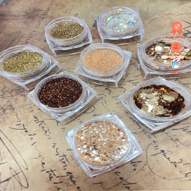 Set nhũ rắc kim cương vàng (8 hũ)