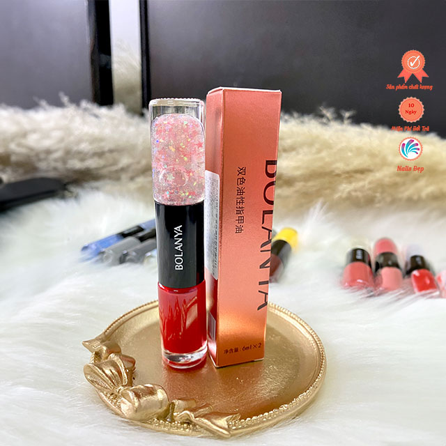 Sơn móng tay 2 đầu sơn màu và sơn nhũ Bolanya chính hãng