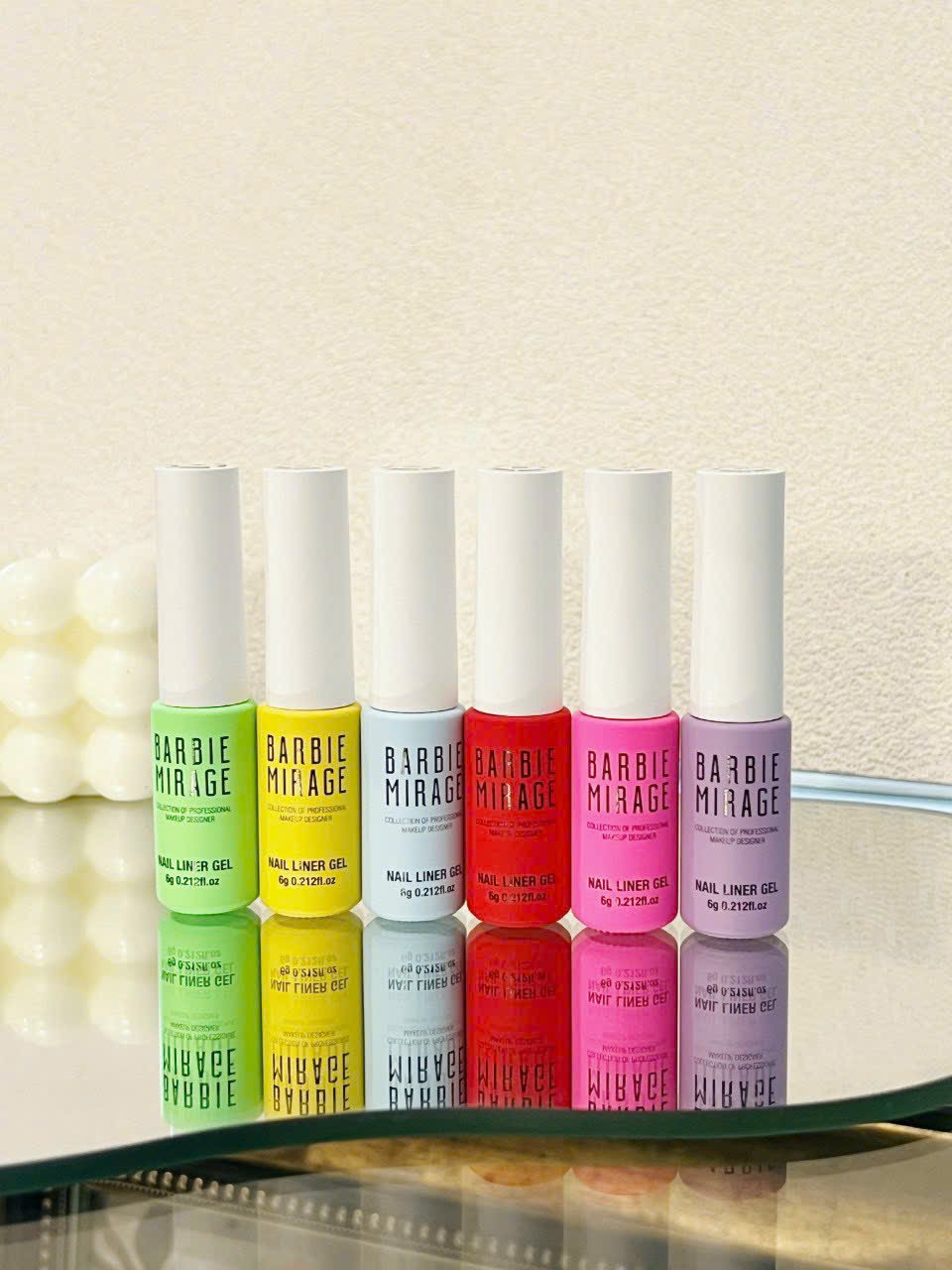 Set gel cọ nét pastel barbie 6 màu