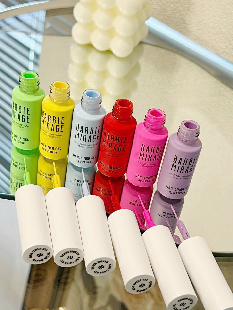 Set gel cọ nét pastel barbie 6 màu