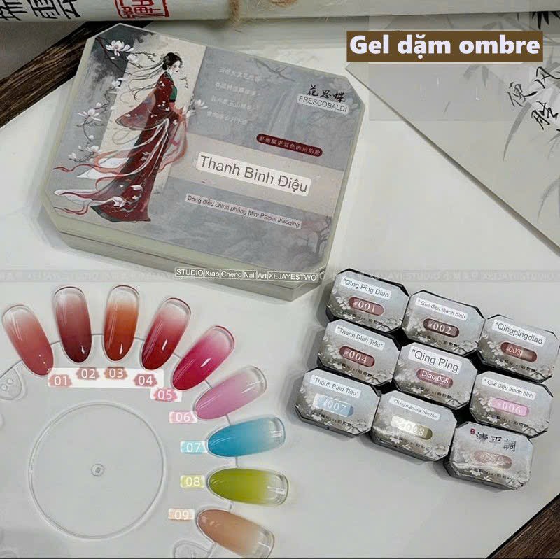Set gel dặm ombre 9 màu - set 02