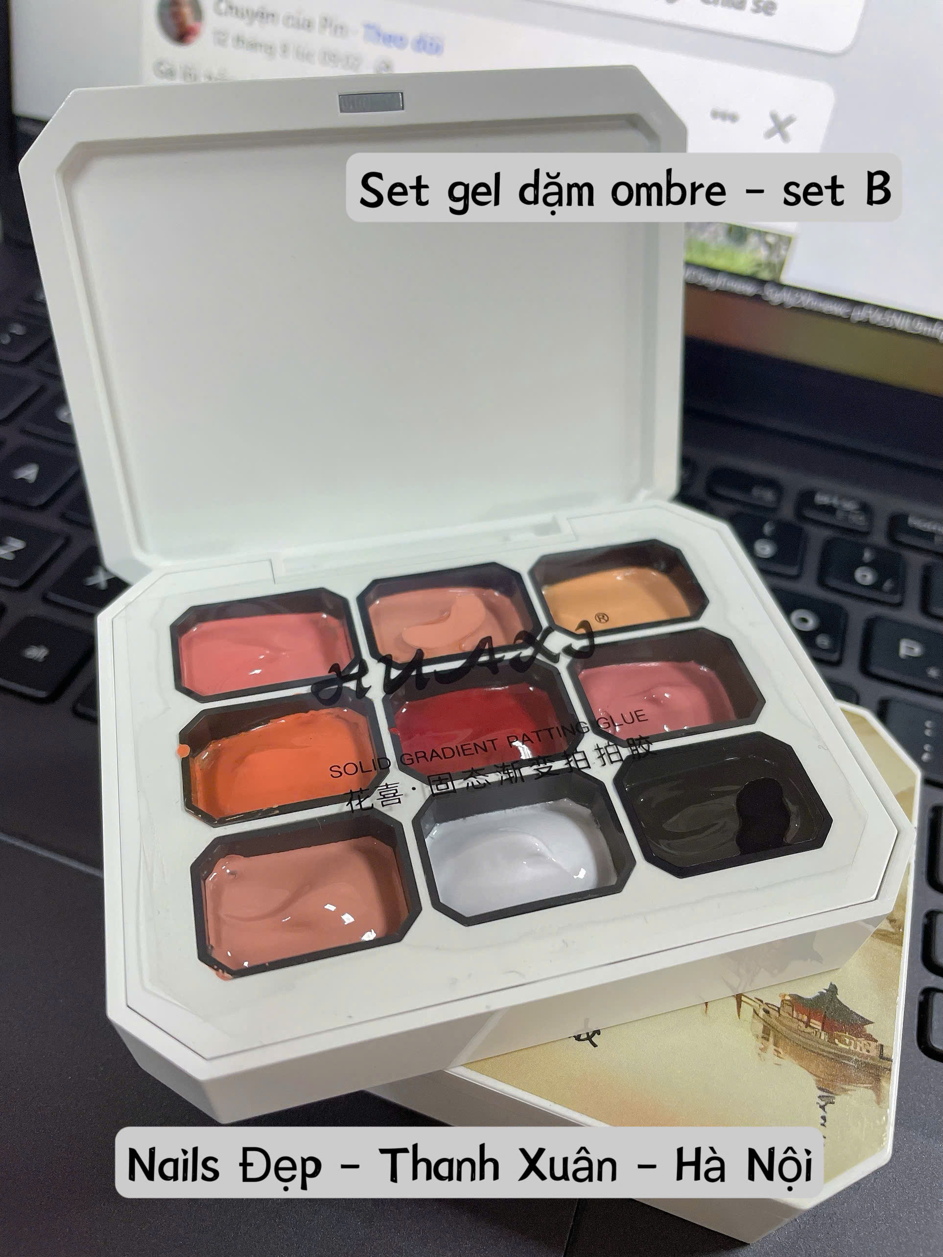 Set gel dặm ombre 9 màu - set B