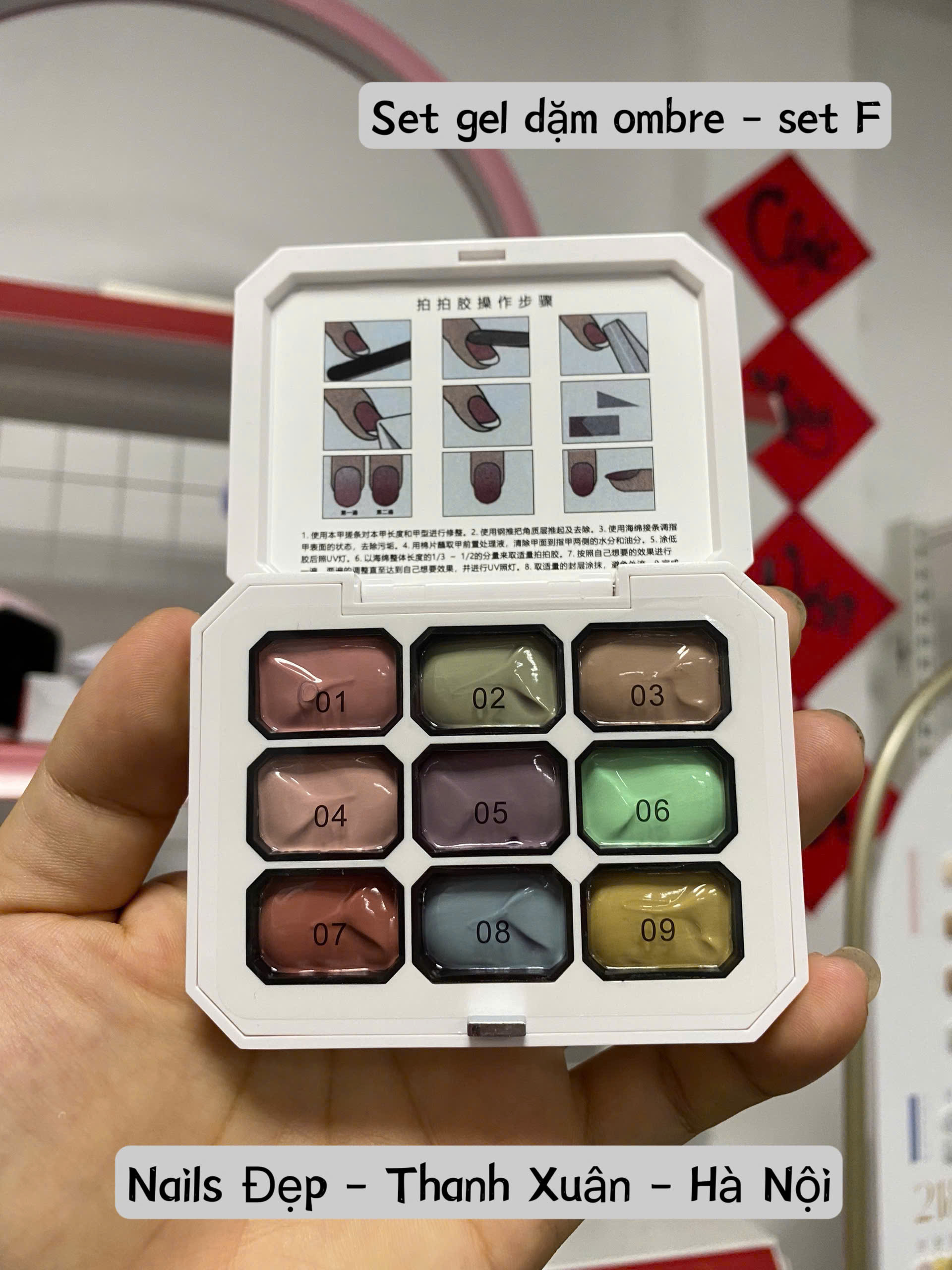 Set gel dặm ombre 9 màu - set F