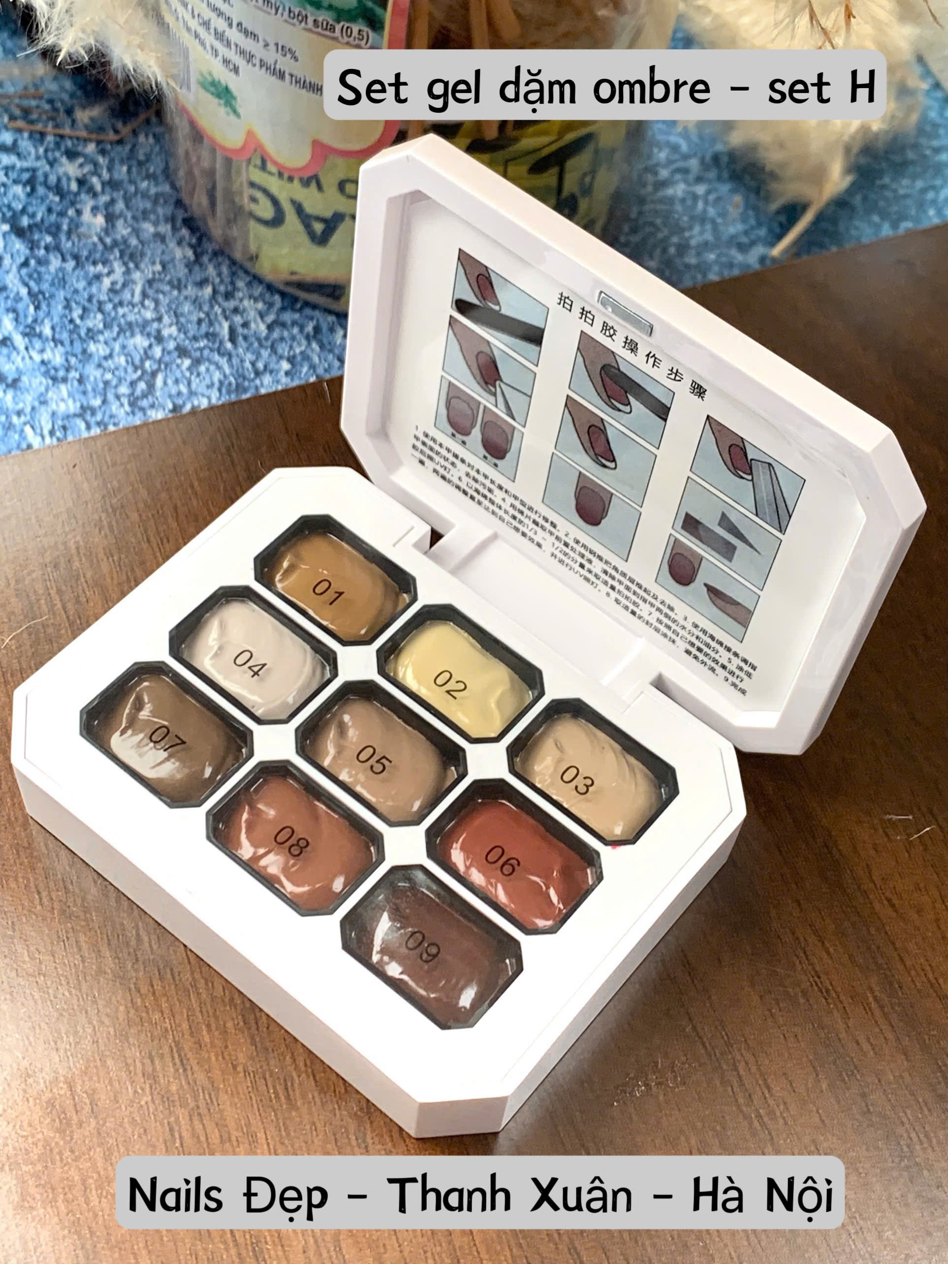 Set gel dặm ombre 9 màu - set H