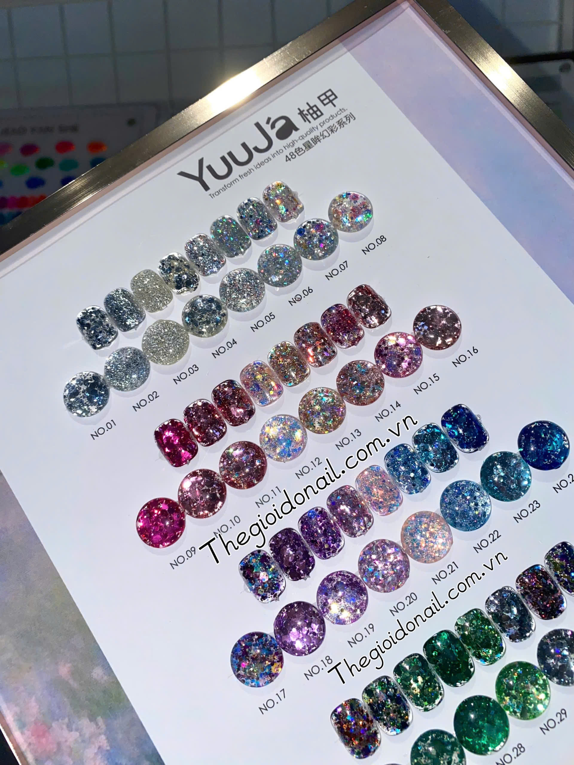 Set nhũ kim tuyến Yuuja 48 màu