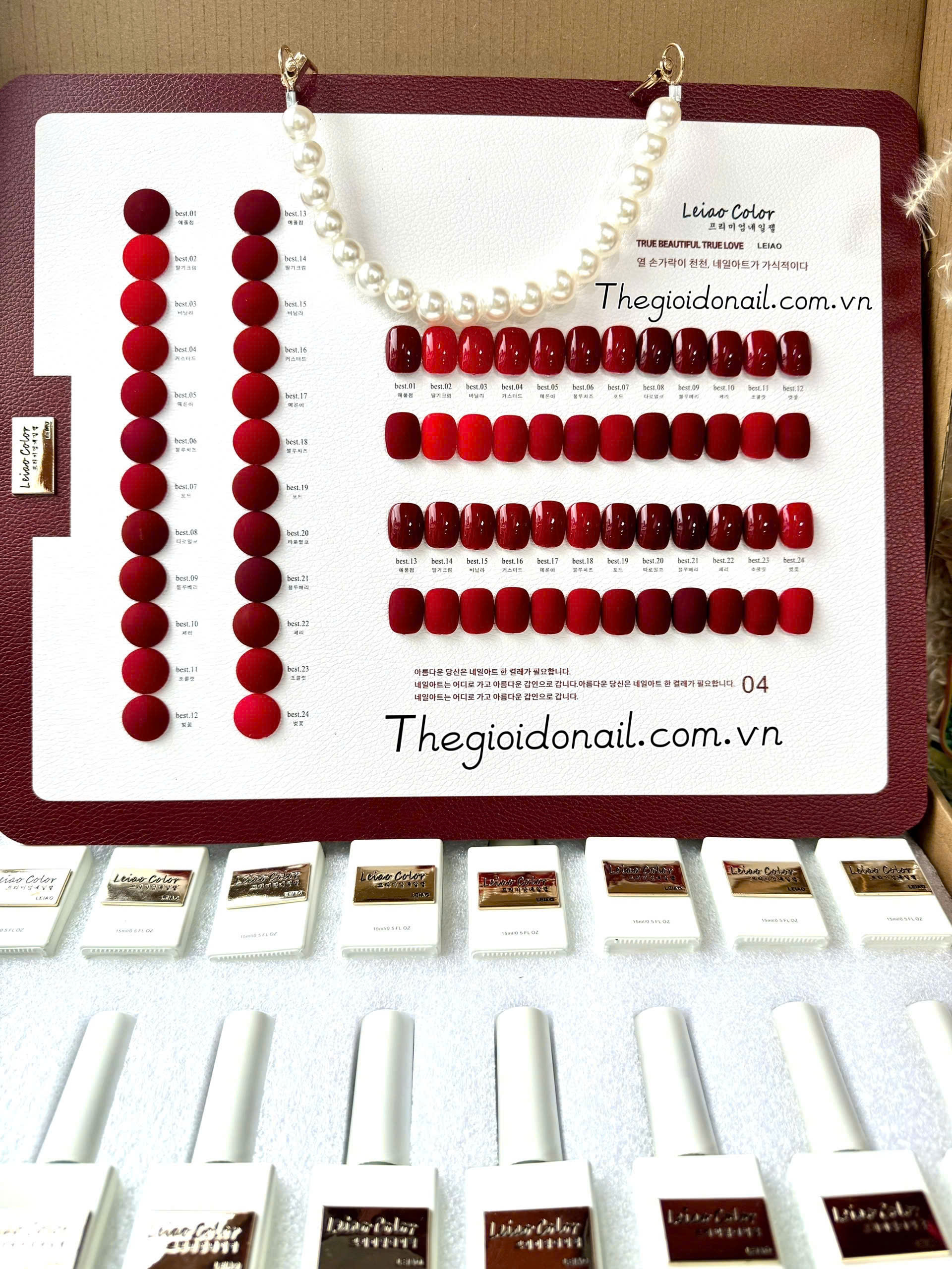 Set sơn đỏ đậm Leiao ( 24 màu) A04