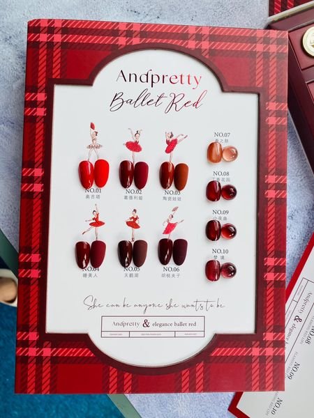Set sơn đỏ, mắt mèo Andpretty 10 màu