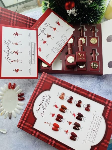 Set sơn đỏ, mắt mèo Andpretty 10 màu