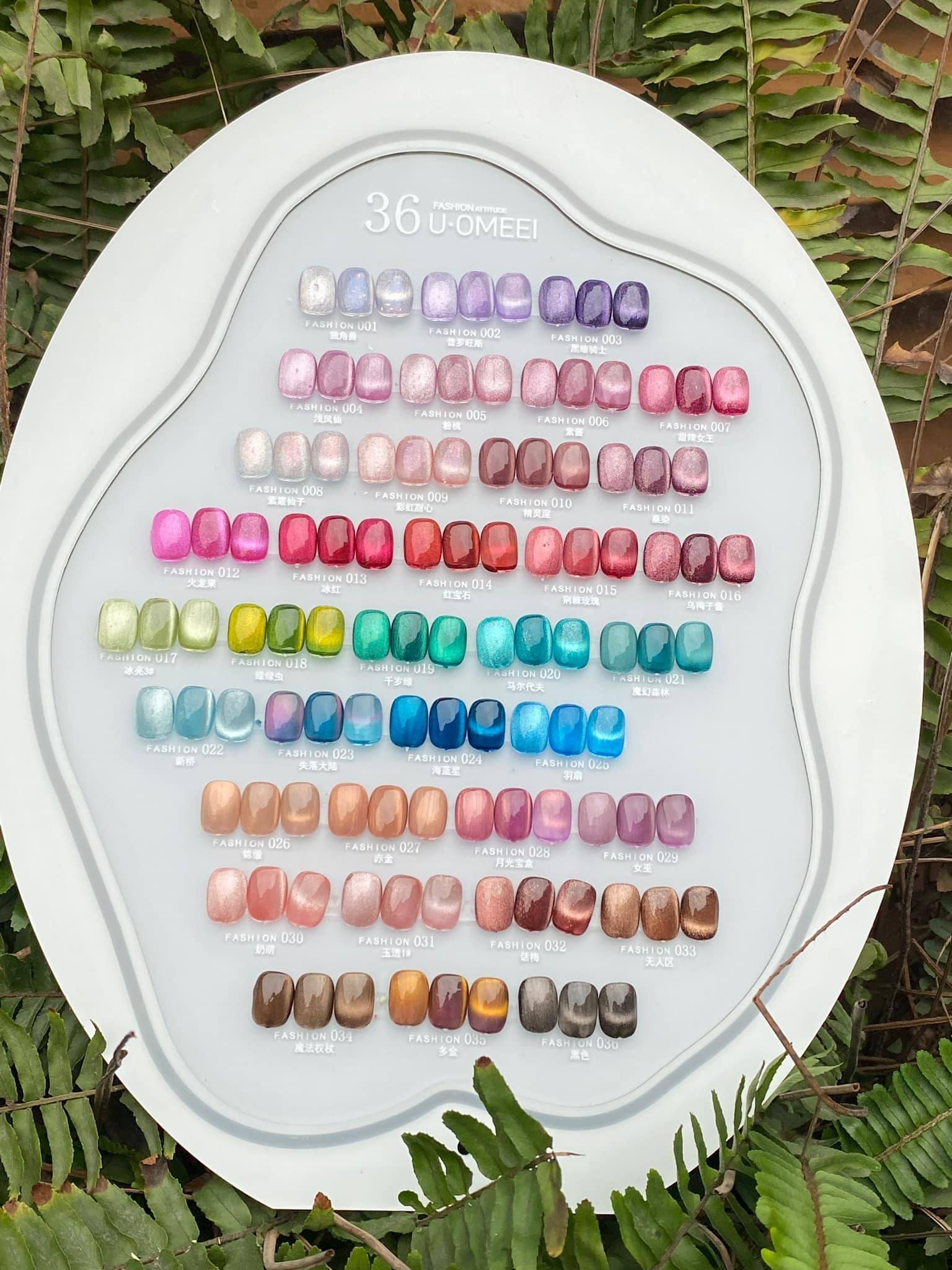 Set sơn mắt mèo kim cương OMEEI ( 36 màu) - Bảng Tròn