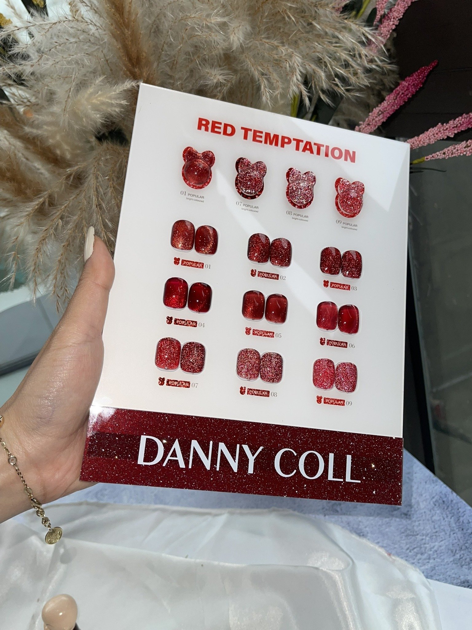 Set sơn mắt mèo, nhũ flash đỏ Danny Coll (9 màu)
