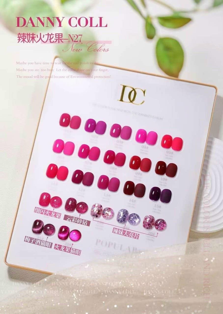 Set sơn tone hồng, mắt mèo, nhũ Danny Coll 22 màu