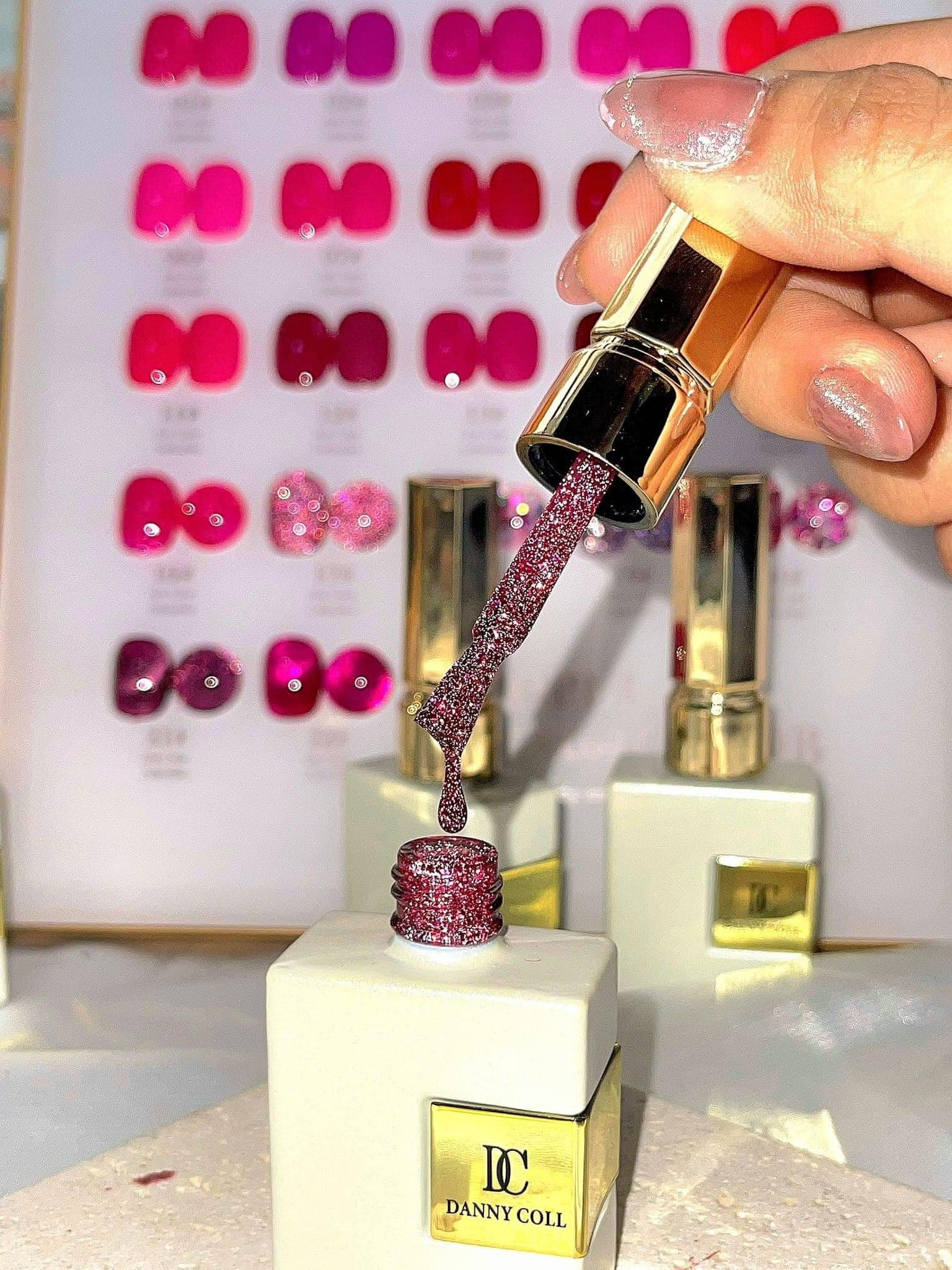 Set sơn tone hồng, mắt mèo, nhũ Danny Coll 22 màu