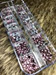 Đá chân keo mix size - hồng